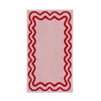 Dusklia - Scalloped Cotton Towels - Pink/Red