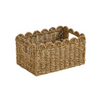 Dusklia - Scalloped Set of 2 Seagrass Baskets - Natural