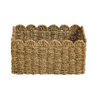 Dusklia - Scalloped Set of 2 Seagrass Baskets - Natural