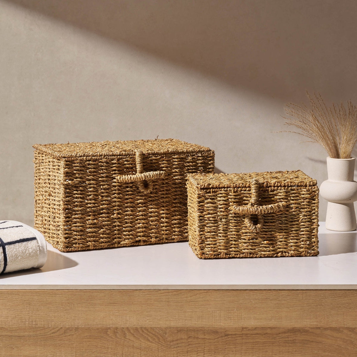 Dusklia - Seagrass Storage Basket - Natural