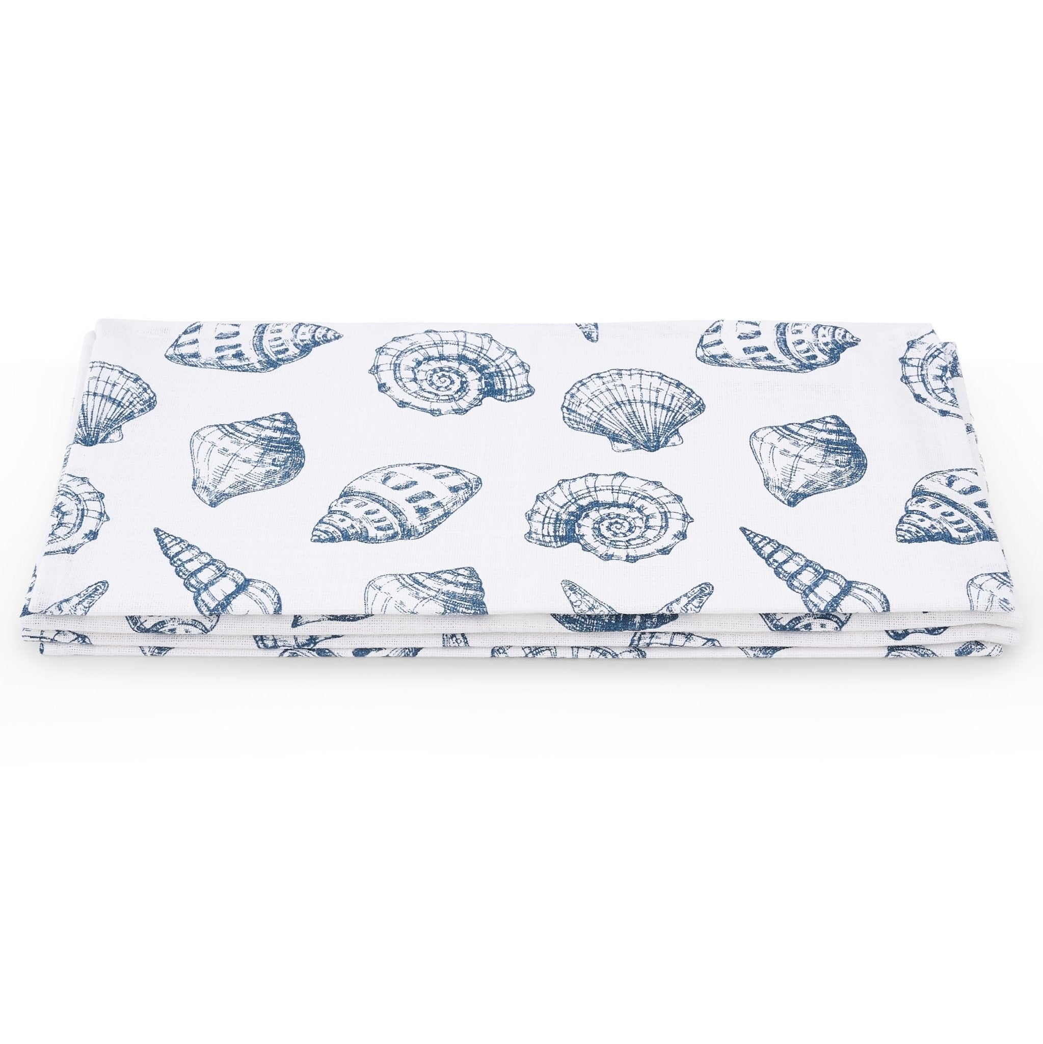 Dusklia - Shell Print Set of 4 Napkins - Natural/ Blue