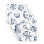 Dusklia - Shell Print Set of 4 Napkins - Natural/ Blue