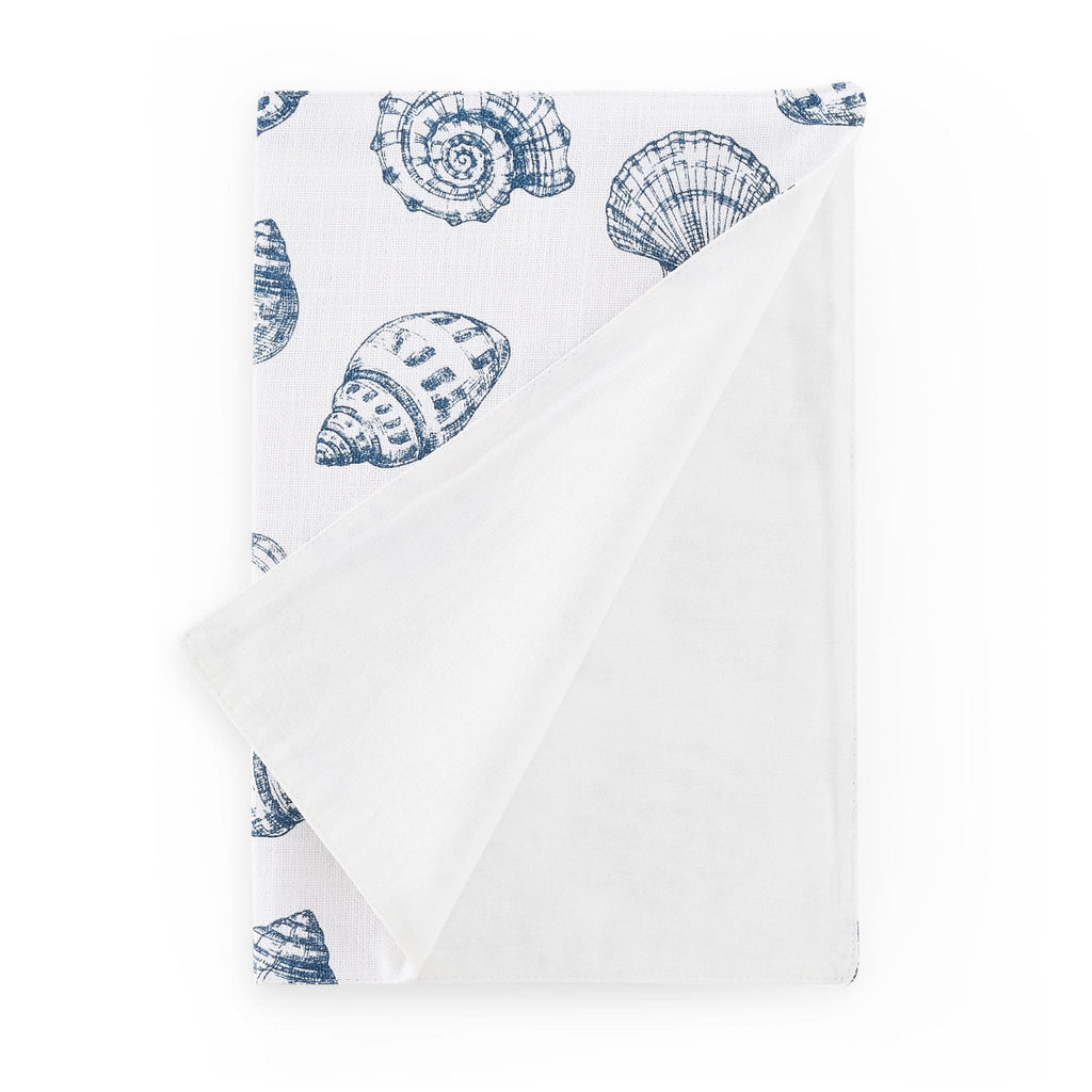 Dusklia - Shell Print Set of 4 Placemats - Natural/ Blue