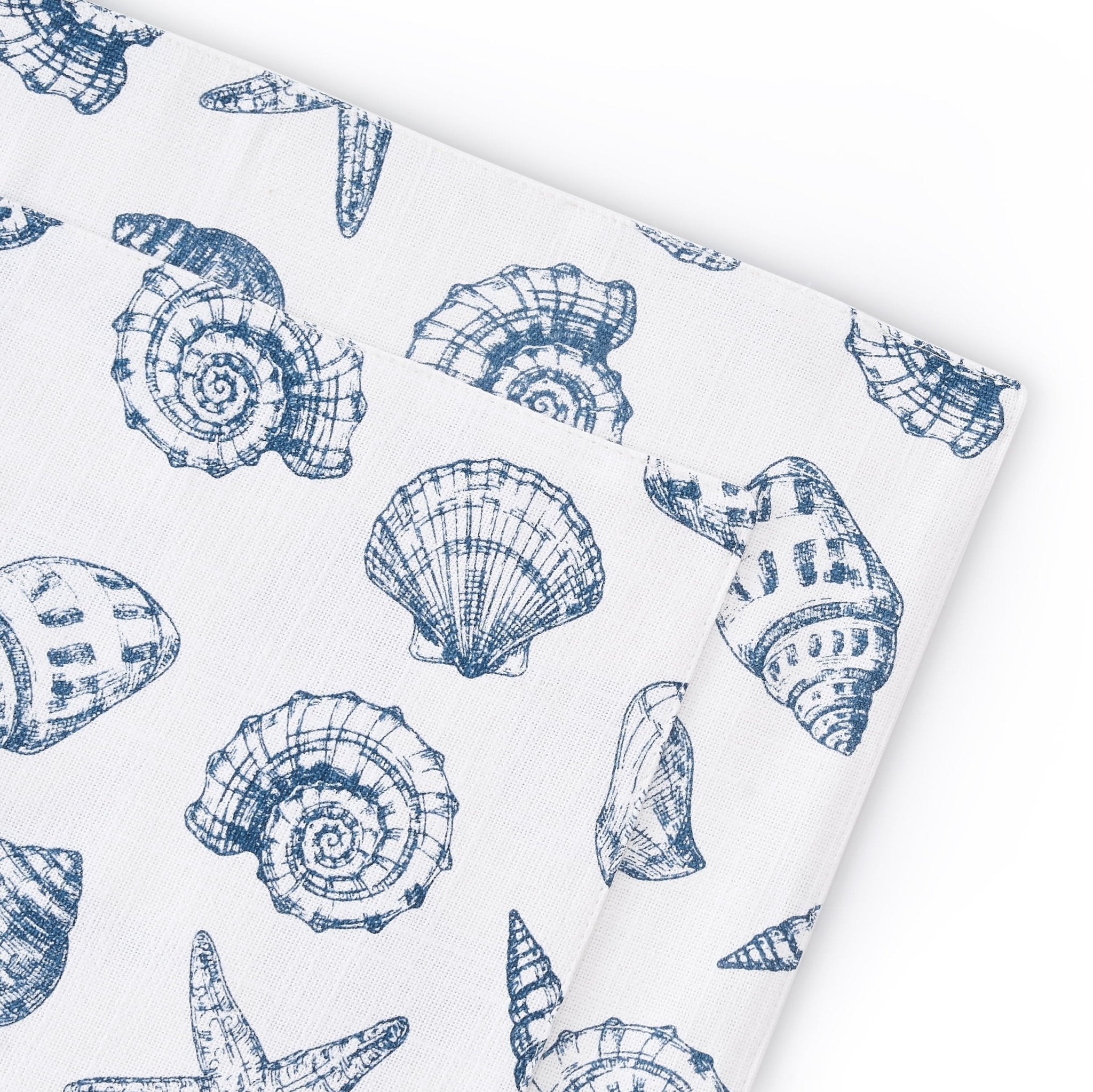 Dusklia - Shell Print Set of 4 Placemats - Natural/ Blue