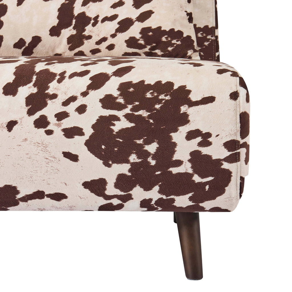 Dusklia - Seattle Double Click Clack Sofa Bed - Brown Cow Print