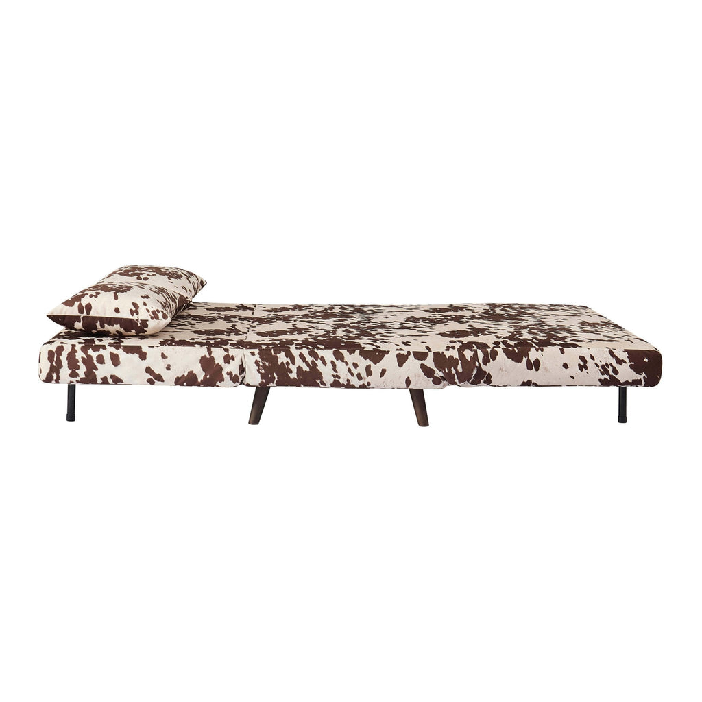 Dusklia - Seattle Double Click Clack Sofa Bed - Brown Cow Print