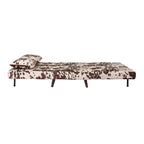 Dusklia - Seattle Double Click Clack Sofa Bed - Brown Cow Print