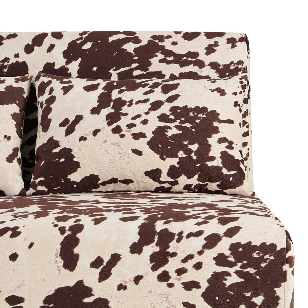 Dusklia - Seattle Double Click Clack Sofa Bed - Brown Cow Print