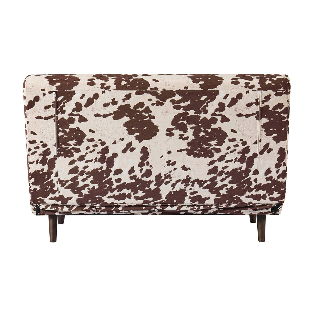 Dusklia - Seattle Double Click Clack Sofa Bed - Brown Cow Print