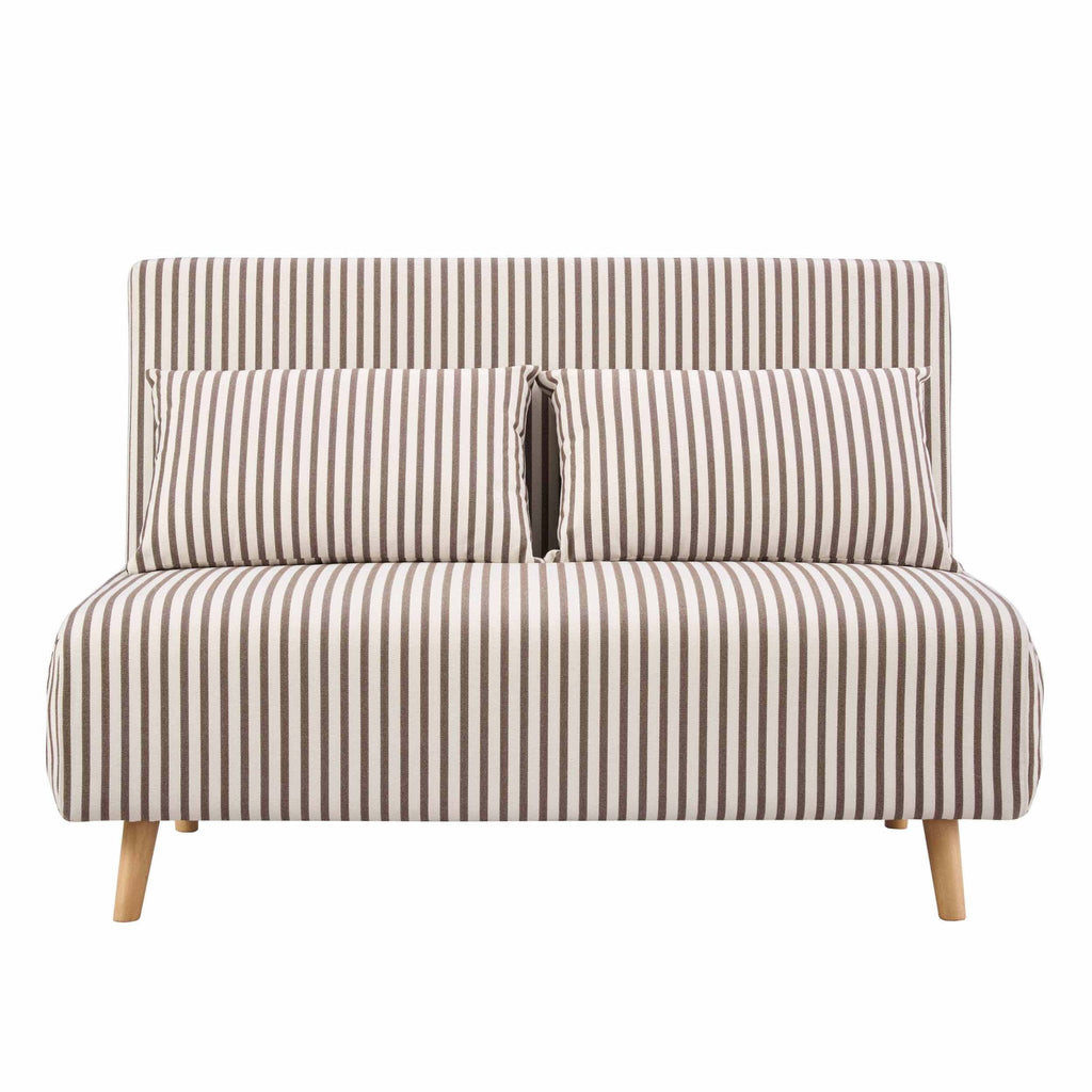 Dusklia - Seattle Double Click Clack Sofa Bed - Chocolate Stripe