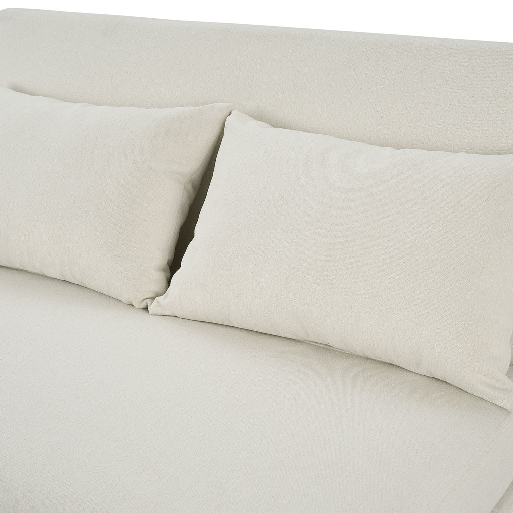 Dusklia - Seattle Double Click Clack Sofa Bed - Cream Linen