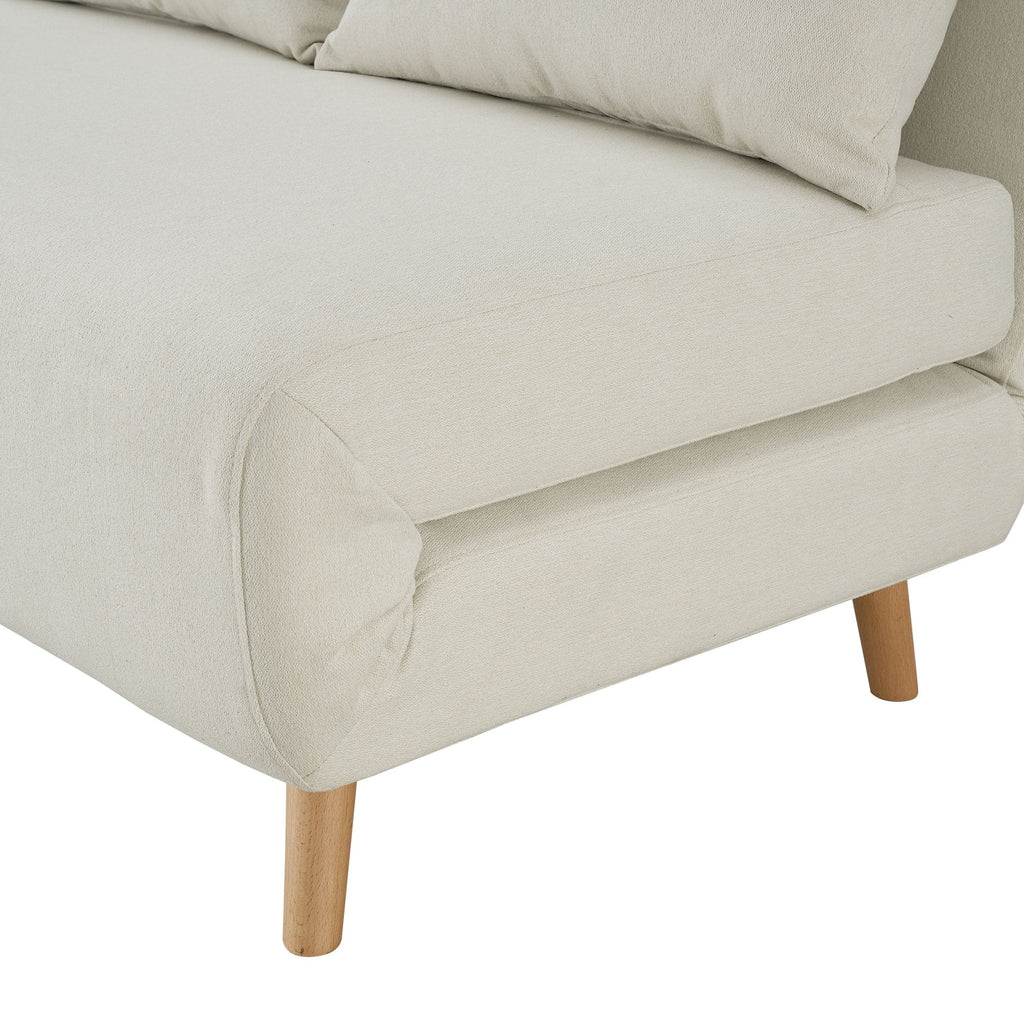 Dusklia - Seattle Double Click Clack Sofa Bed - Cream Linen