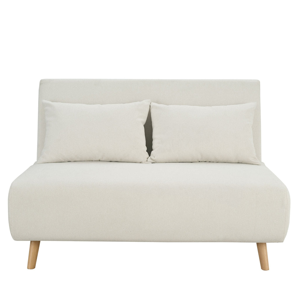 Dusklia - Seattle Double Click Clack Sofa Bed - Cream Linen