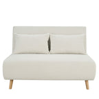 Dusklia - Seattle Double Click Clack Sofa Bed - Cream Linen