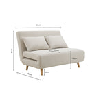 Dusklia - Seattle Double Click Clack Sofa Bed - Corduroy - Pebble