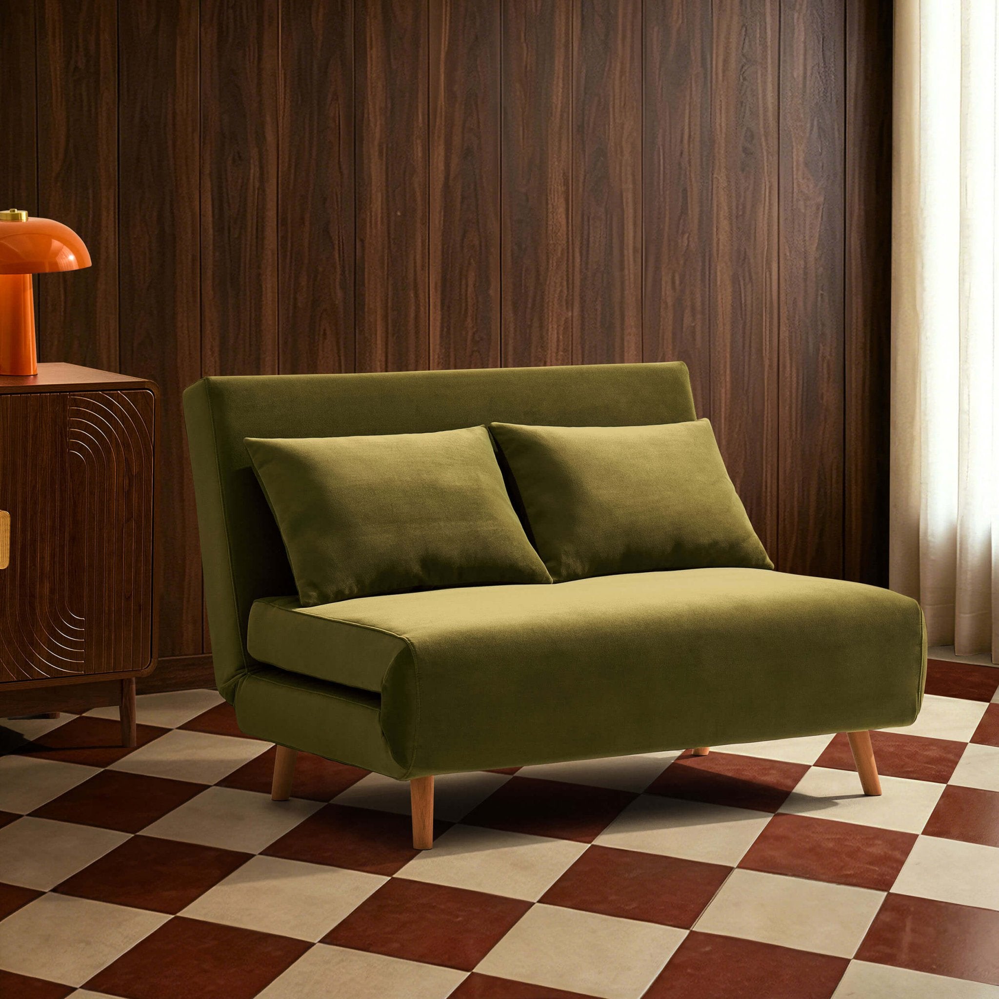 Dusklia - Seattle Double Click Clack Sofa Bed - Muted Moss