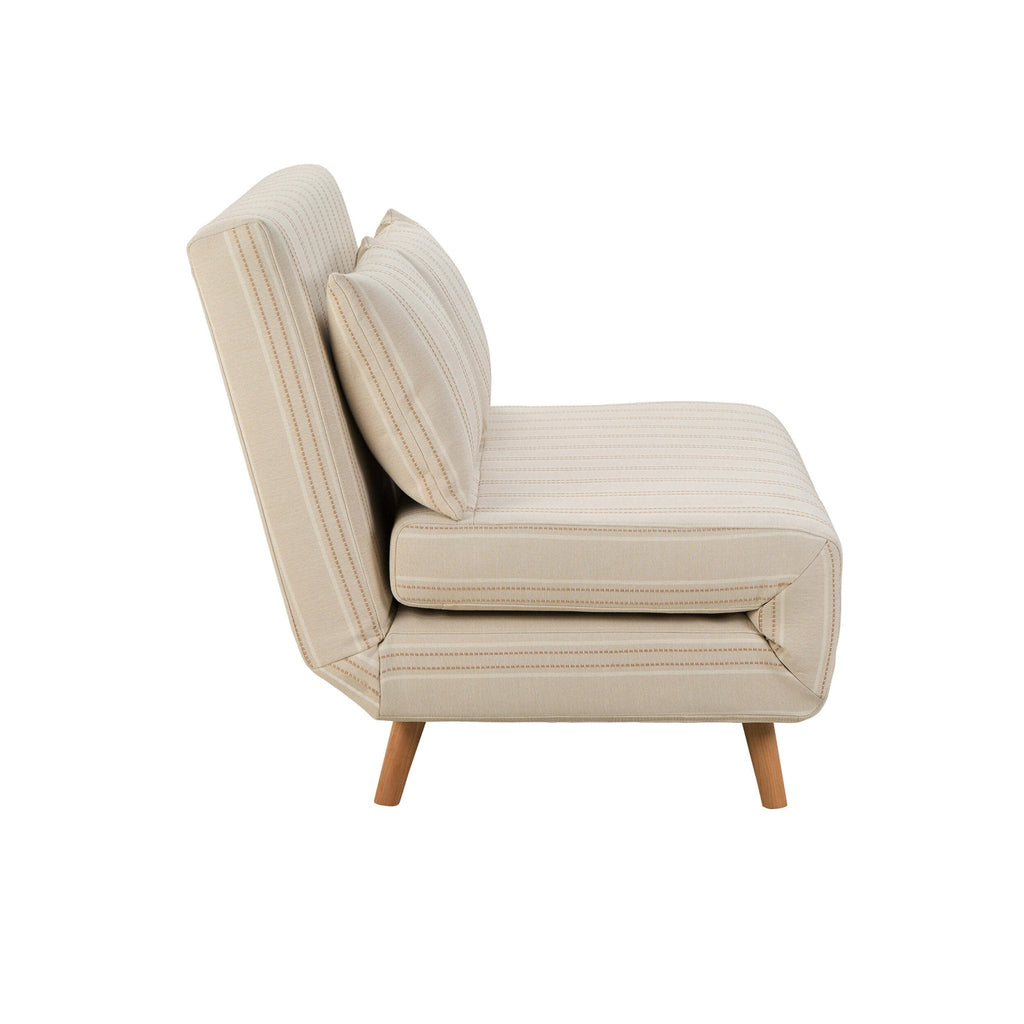 Dusklia - Seattle Double Click Clack Sofa Bed - Natural Stitched Stripe