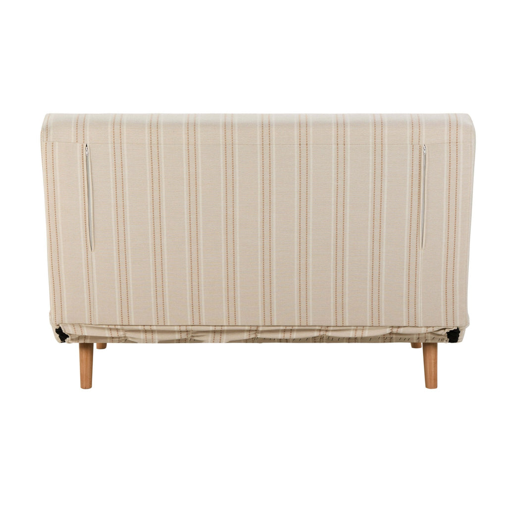 Dusklia - Seattle Double Click Clack Sofa Bed - Natural Stitched Stripe