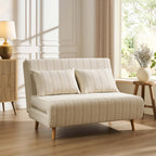 Dusklia - Seattle Double Click Clack Sofa Bed - Natural Stitched Stripe