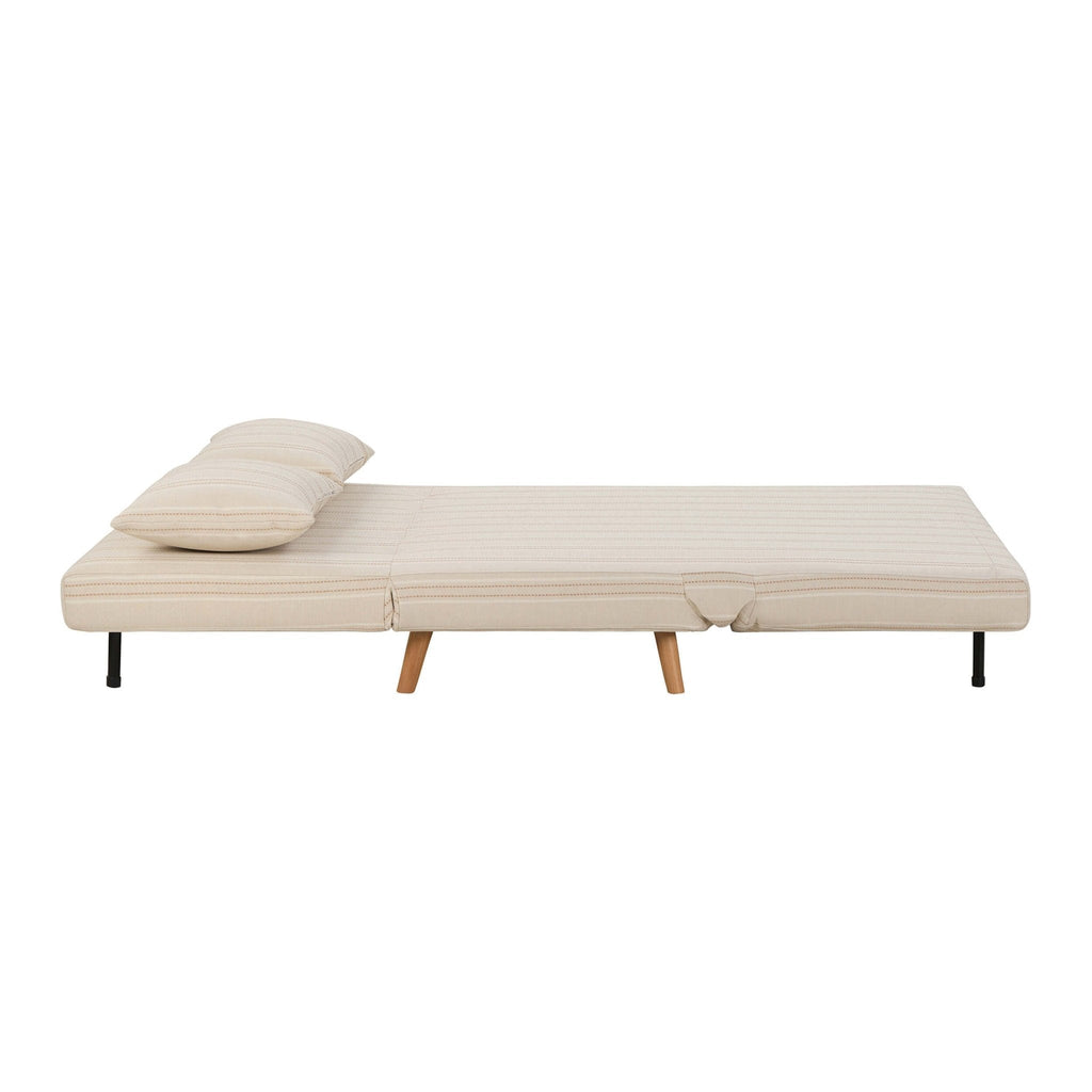 Dusklia - Seattle Double Click Clack Sofa Bed - Natural Stitched Stripe