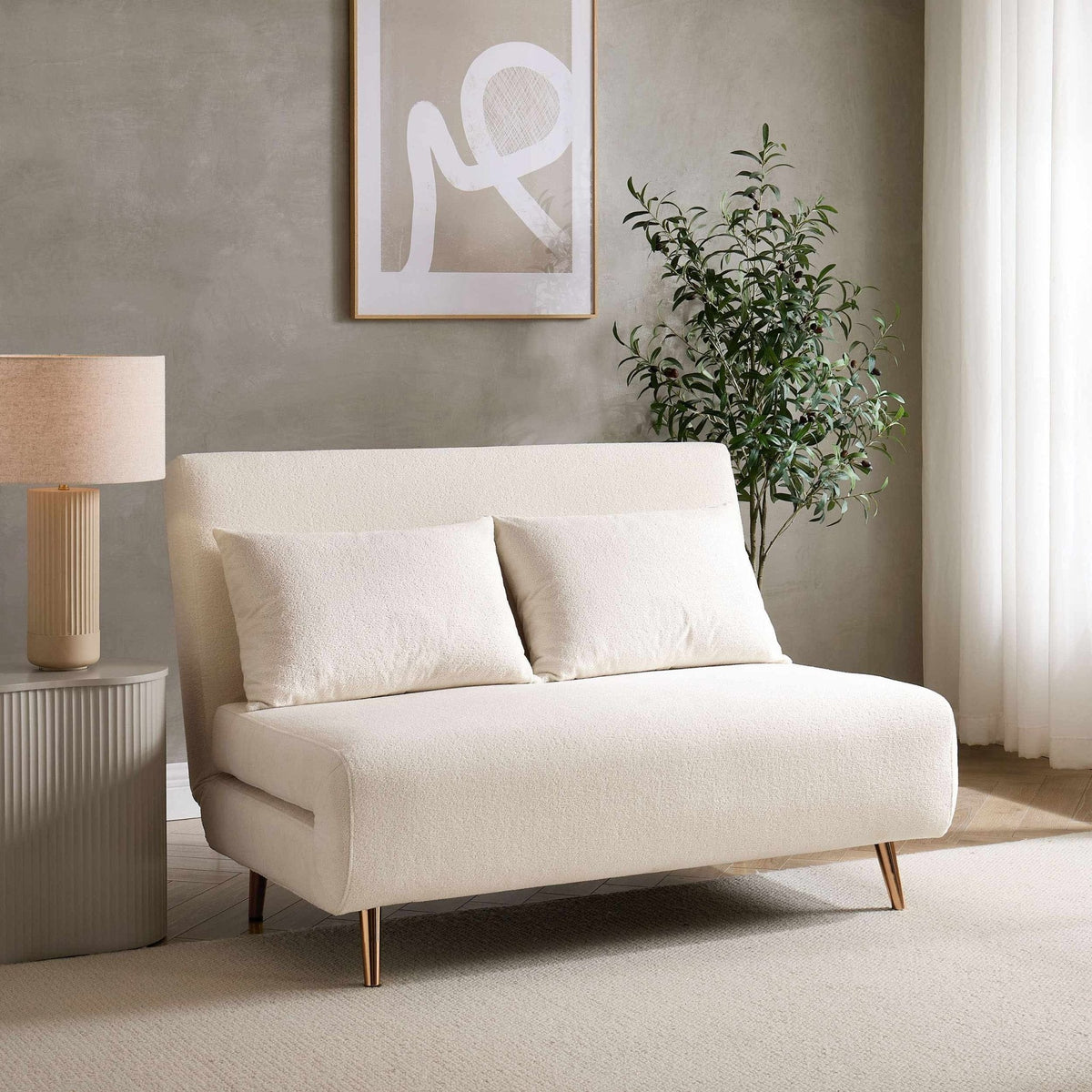 Dusklia - Seattle Double Click Clack Sofa Bed - Teddy Cream