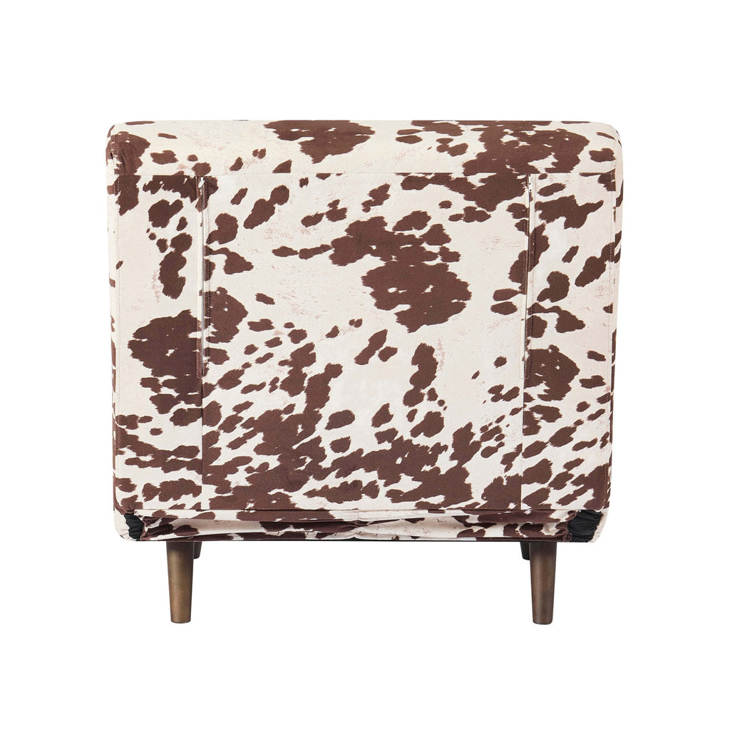 Dusklia - Seattle Single Click Clack Sofa Bed - Brown Cow Print