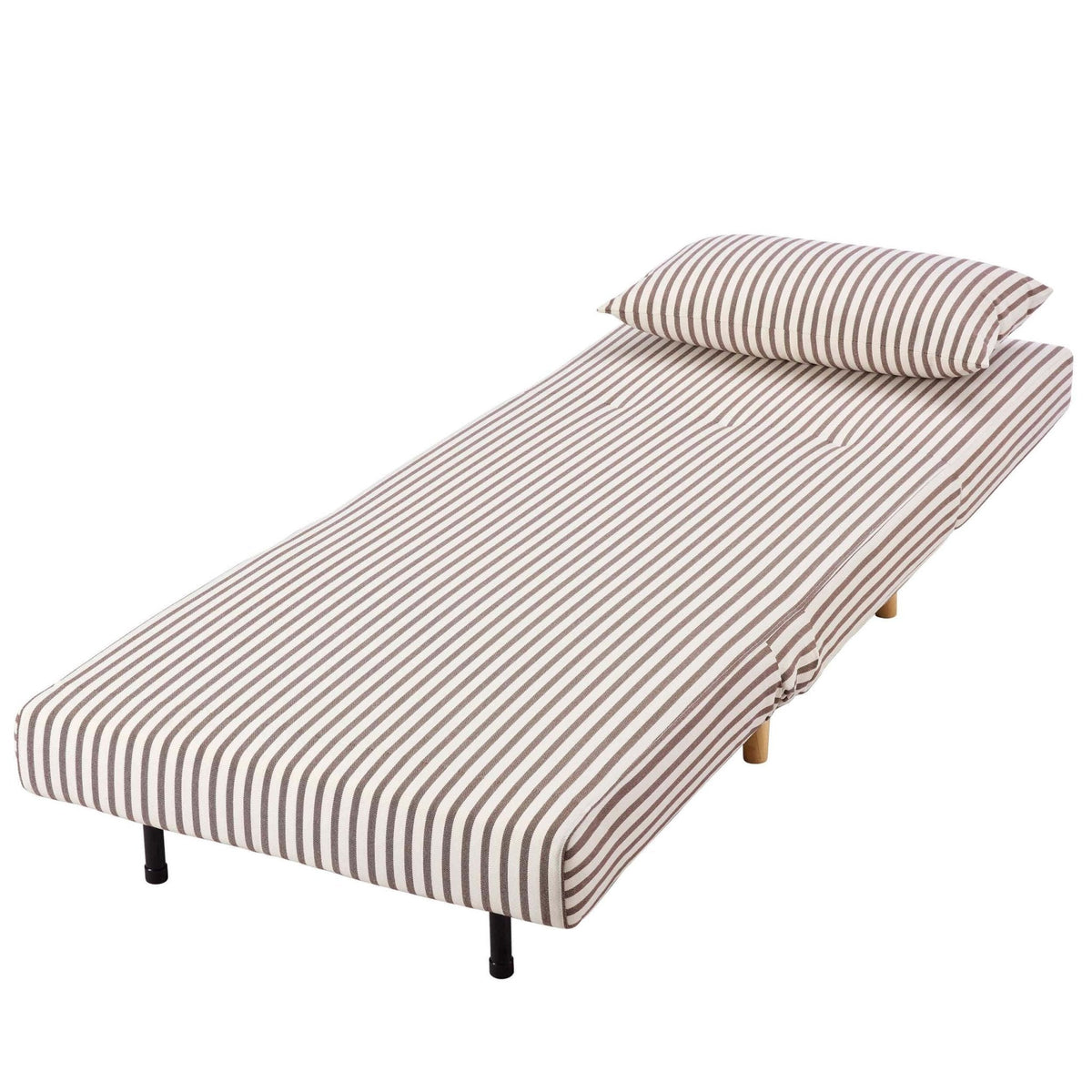 Dusklia - Seattle Single Click Clack Sofa Bed - Chocolate Stripe