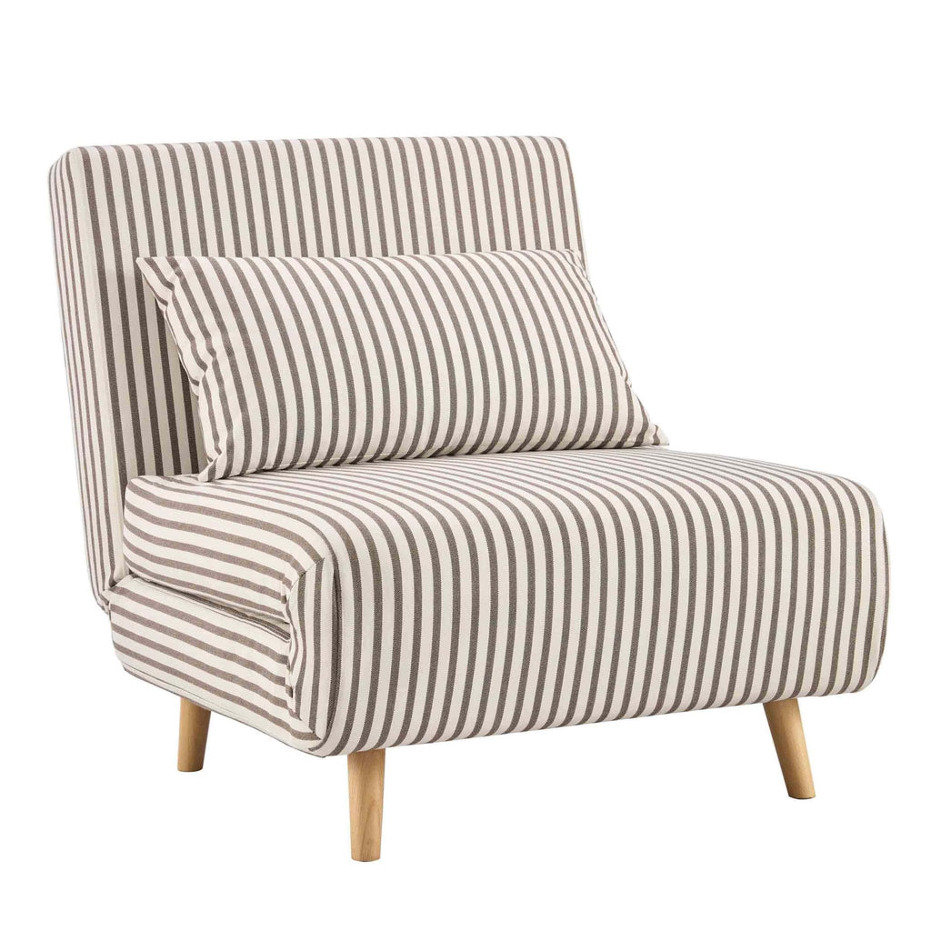 Dusklia - Seattle Single Click Clack Sofa Bed - Chocolate Stripe