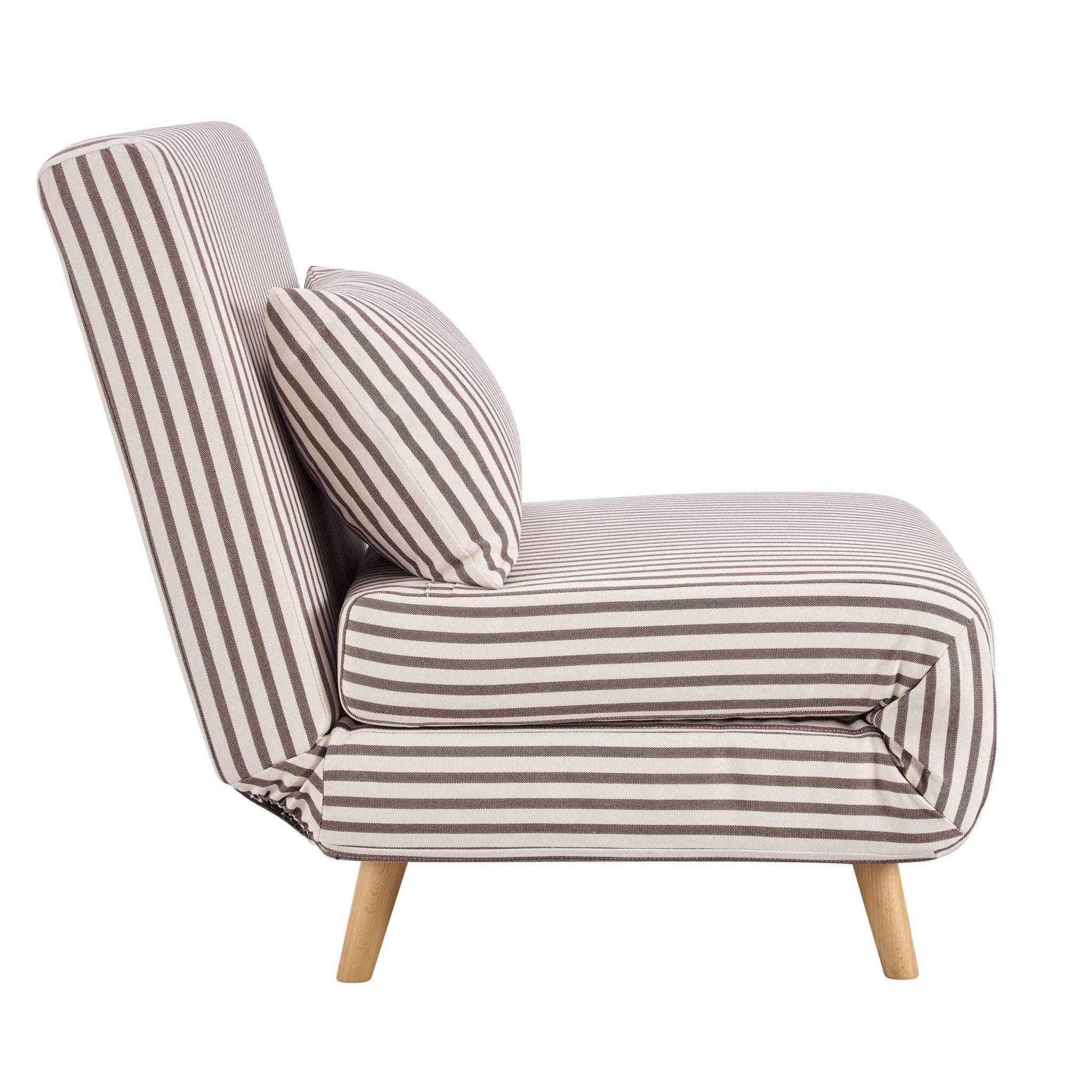 Dusklia - Seattle Single Click Clack Sofa Bed - Chocolate Stripe