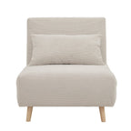 Dusklia - Seattle Single Click Clack Sofa Bed - Corduroy - Pebble