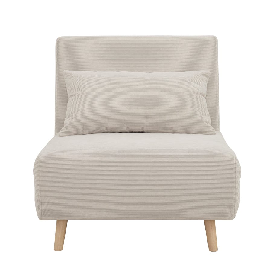 Dusklia - Seattle Single Click Clack Sofa Bed - Corduroy - Pebble