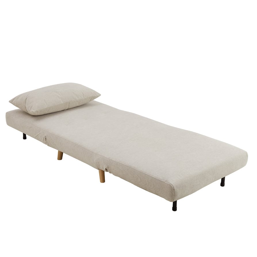 Dusklia - Seattle Single Click Clack Sofa Bed - Corduroy - Pebble