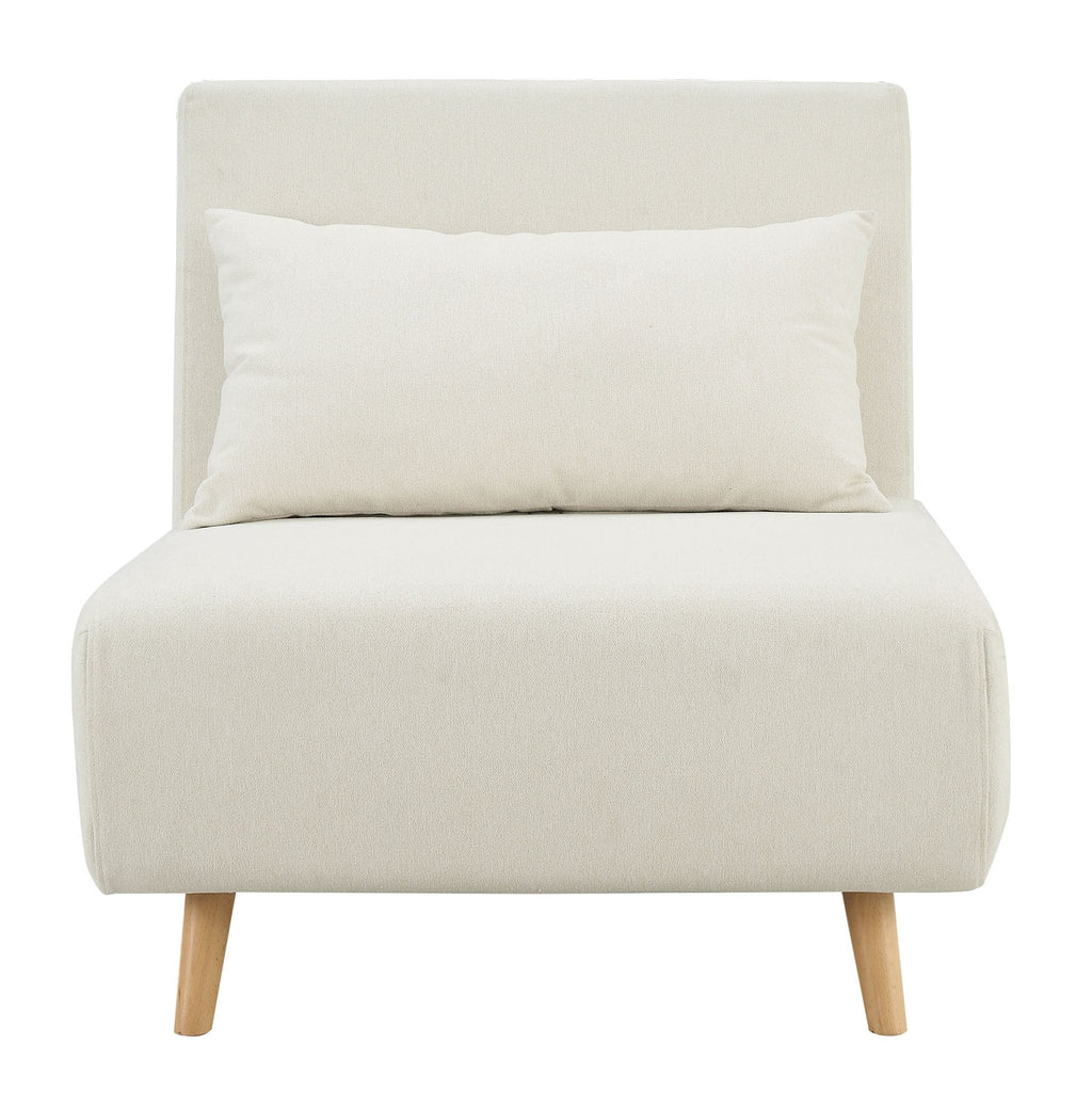 Dusklia - Seattle Single Click Clack Sofa Bed - Cream Linen