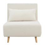 Dusklia - Seattle Single Click Clack Sofa Bed - Cream Linen