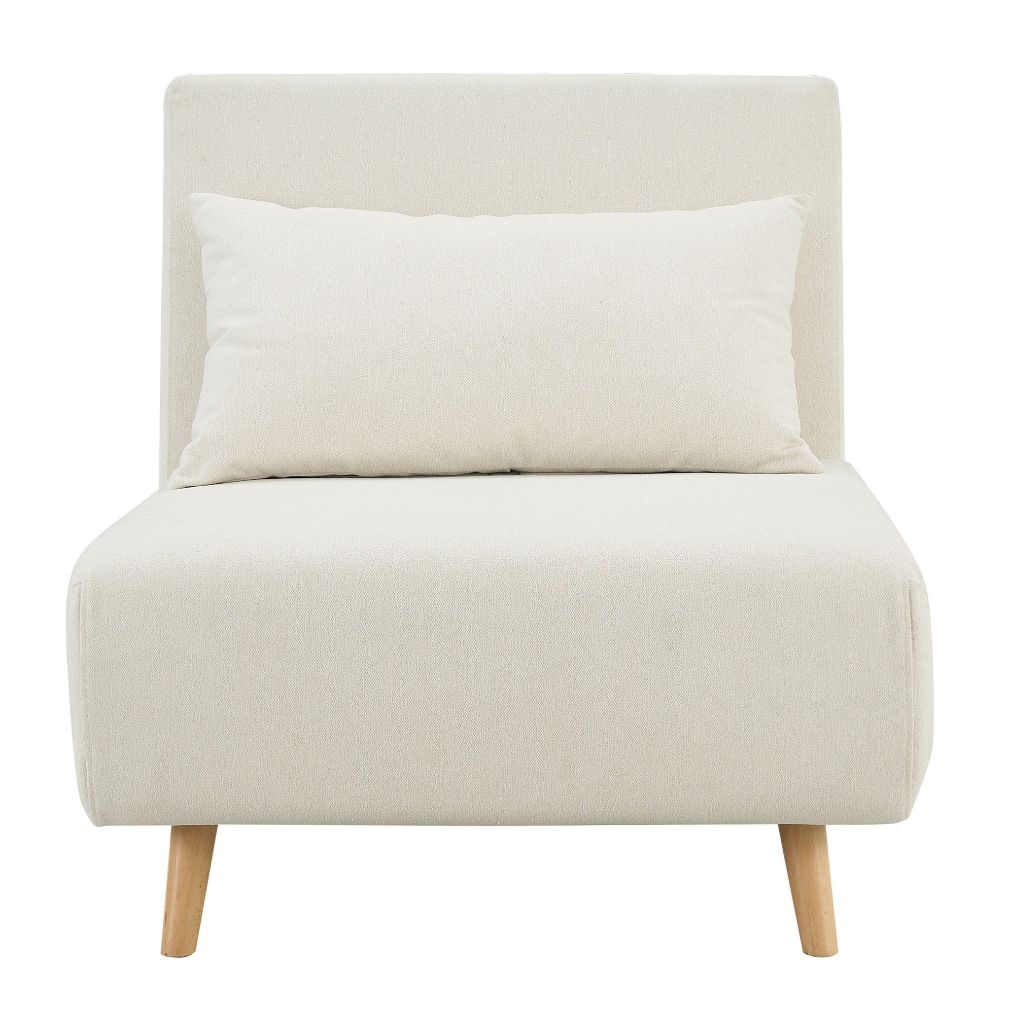 Dusklia - Seattle Single Click Clack Sofa Bed - Cream Linen