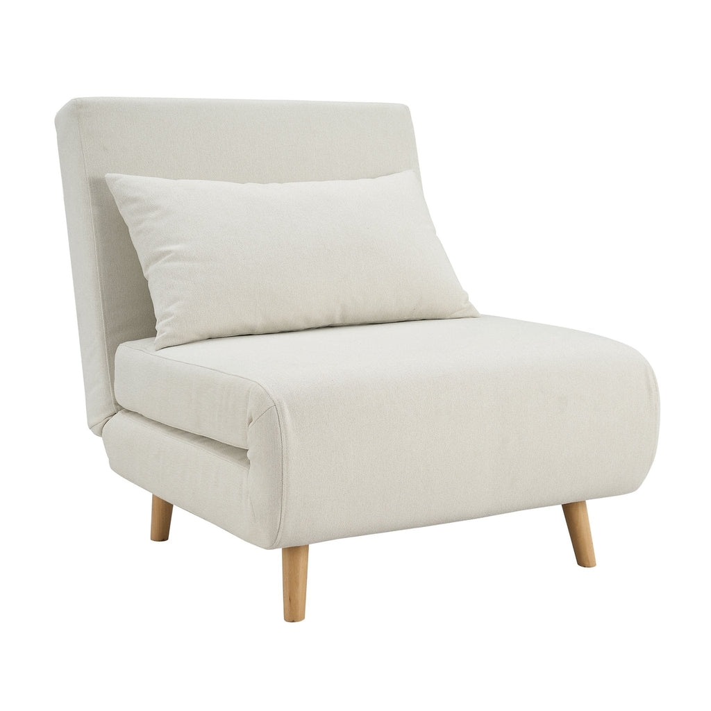 Dusklia - Seattle Single Click Clack Sofa Bed - Cream Linen