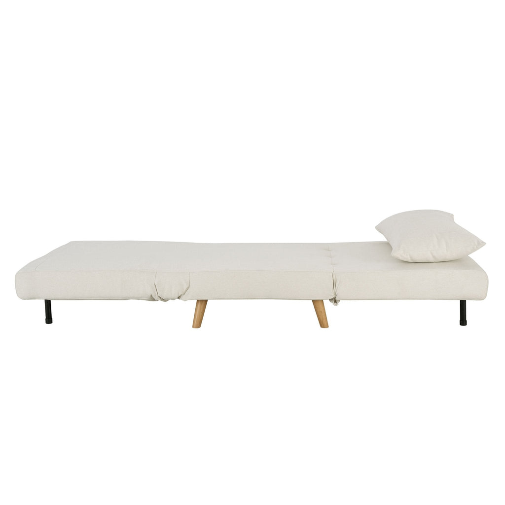 Dusklia - Seattle Single Click Clack Sofa Bed - Cream Linen