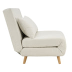 Dusklia - Seattle Single Click Clack Sofa Bed - Cream Linen
