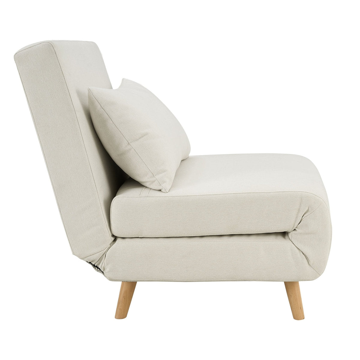 Dusklia - Seattle Single Click Clack Sofa Bed - Cream Linen