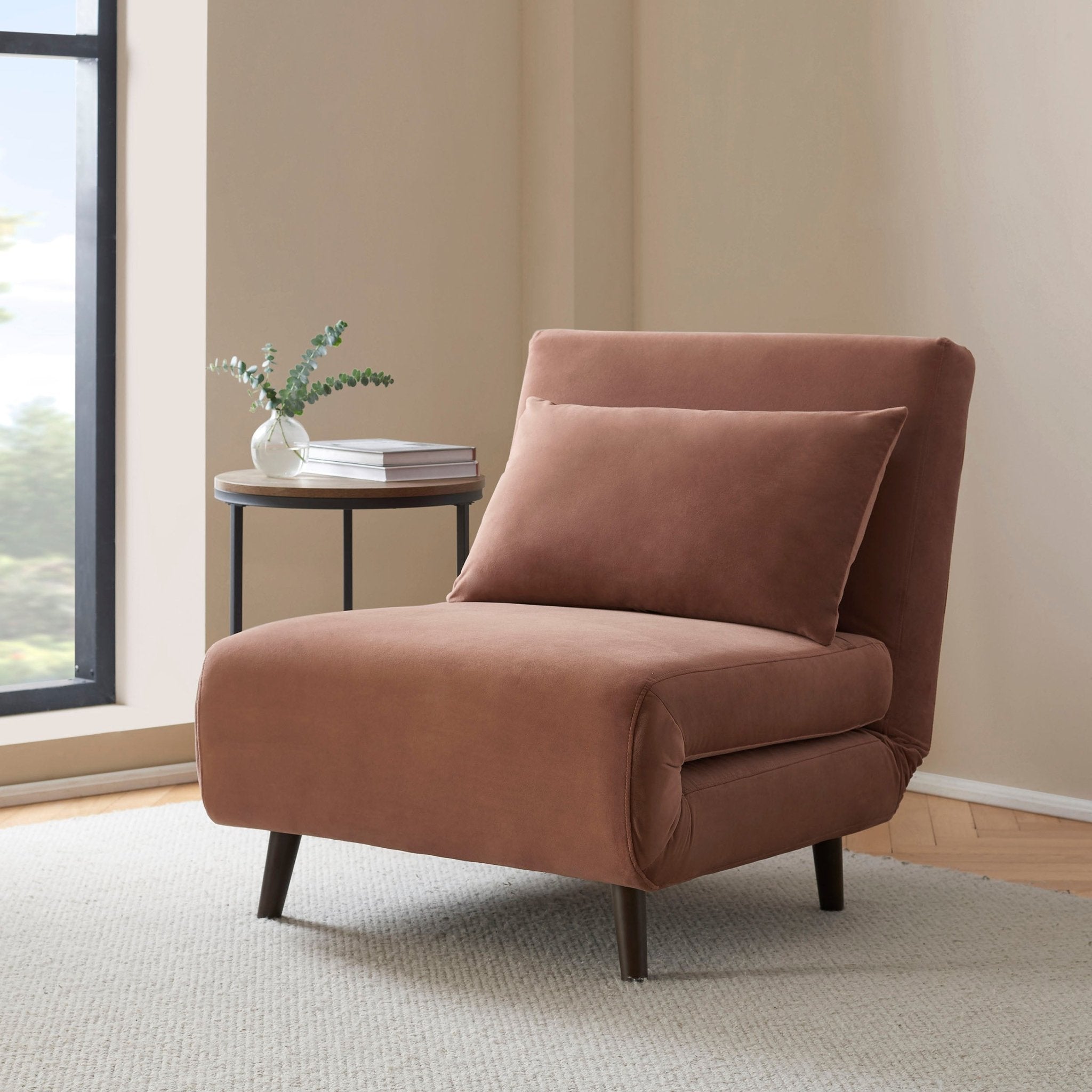 Dusklia - Seattle Single Click Clack Sofa Bed - Mauve
