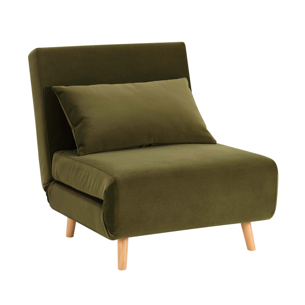 Dusklia - Seattle Single Click Clack Sofa Bed - Muted Moss