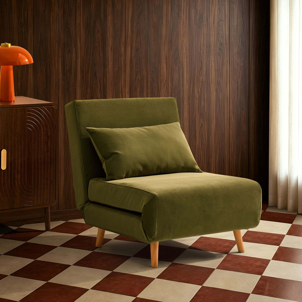 Dusklia - Seattle Single Click Clack Sofa Bed - Muted Moss