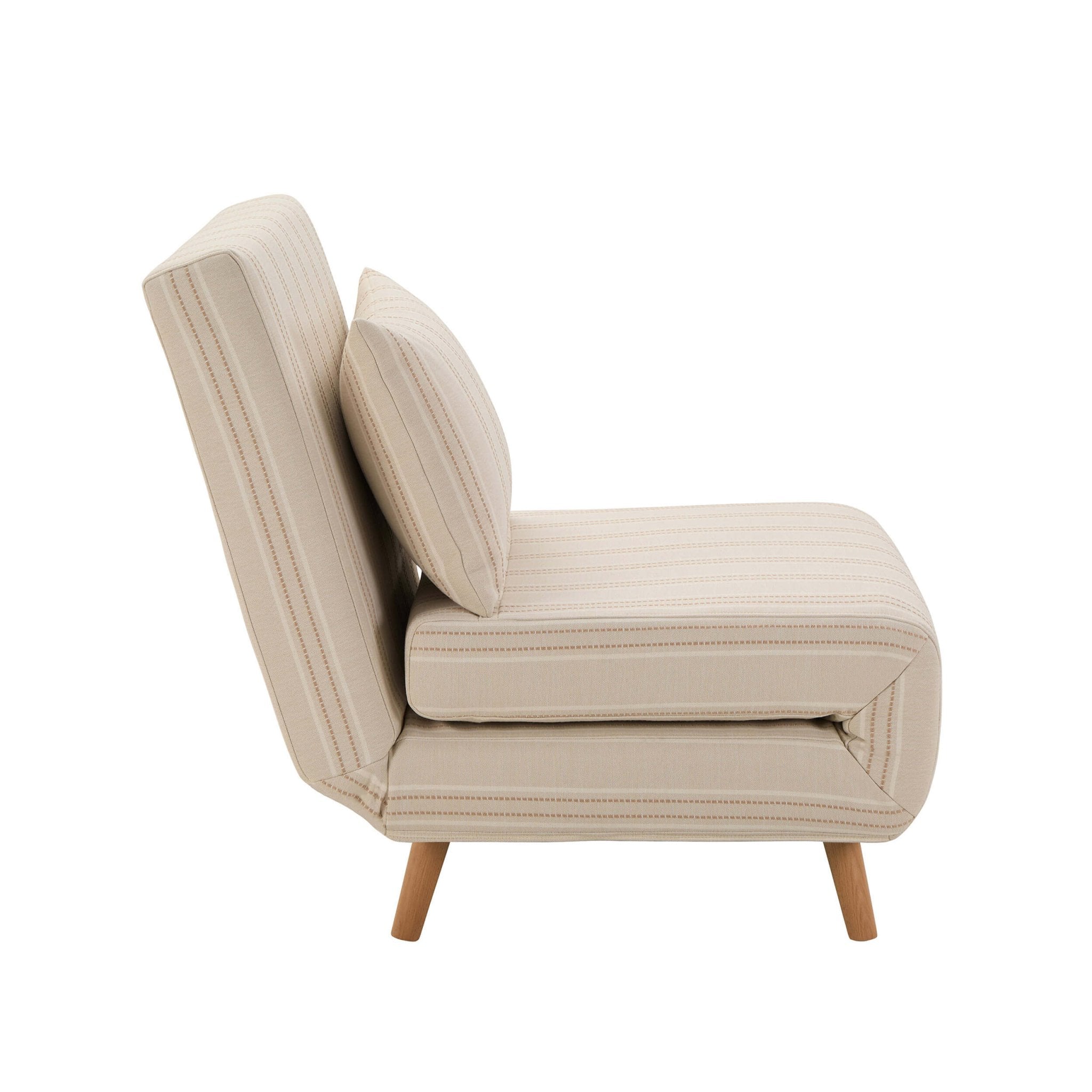 Dusklia - Seattle Single Click Clack Sofa Bed - Natural Stitched Stripe