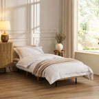 Dusklia - Seattle Single Click Clack Sofa Bed - Natural Stitched Stripe