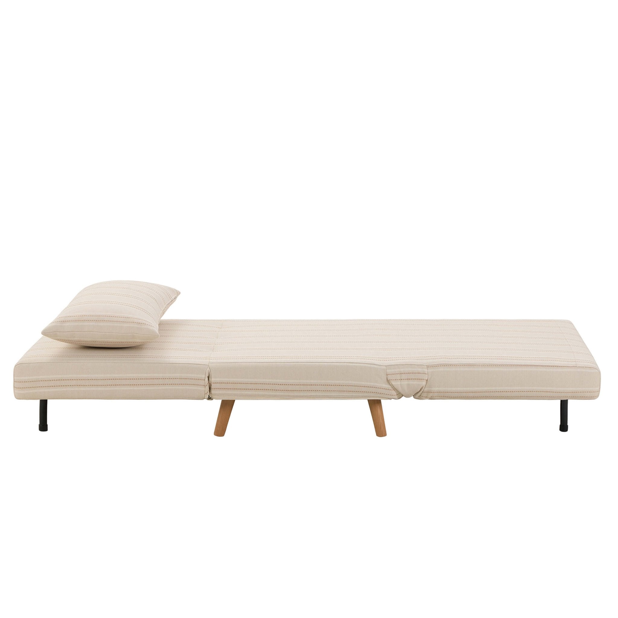 Dusklia - Seattle Single Click Clack Sofa Bed - Natural Stitched Stripe