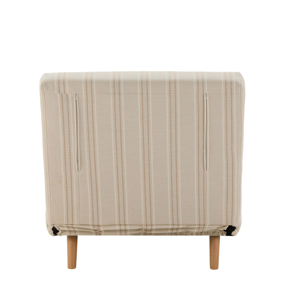 Dusklia - Seattle Single Click Clack Sofa Bed - Natural Stitched Stripe