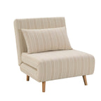 Dusklia - Seattle Single Click Clack Sofa Bed - Natural Stitched Stripe
