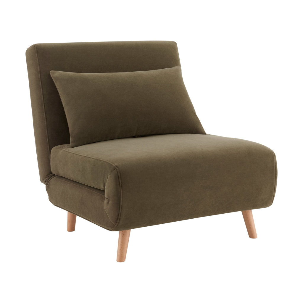 Dusklia - Seattle Single Click Clack Sofa Bed - Olive Green