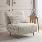 Dusklia - Seattle Single Click Clack Sofa Bed - Sand Stripe