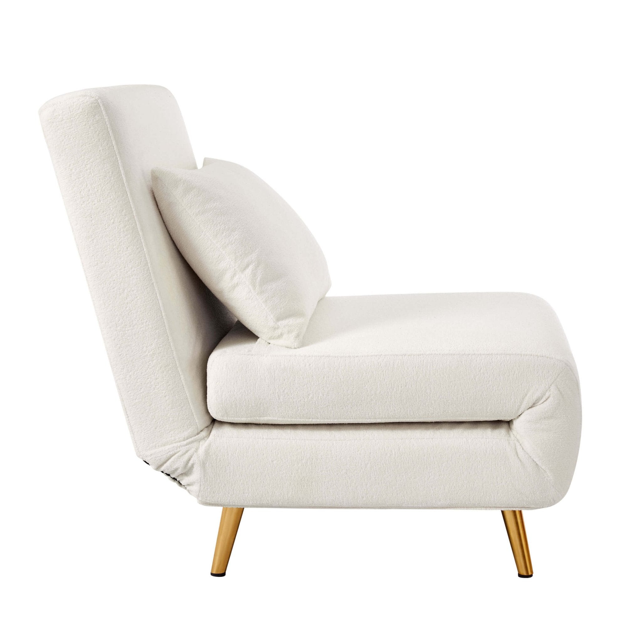 Dusklia - Seattle Single Click Clack Sofa Bed - Teddy Cream